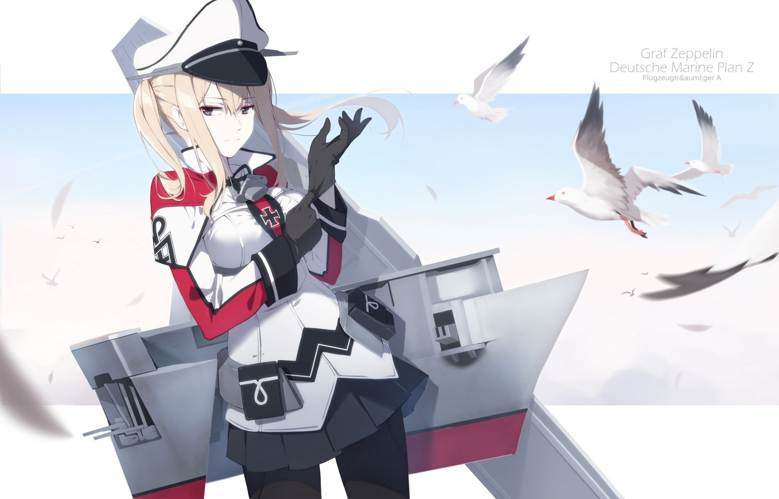 ilustrace, anime, anime dívky, kreslená pohádka, Kantai Collection, Hračka, Graf Zeppelin KanColle, křídlo, mecha