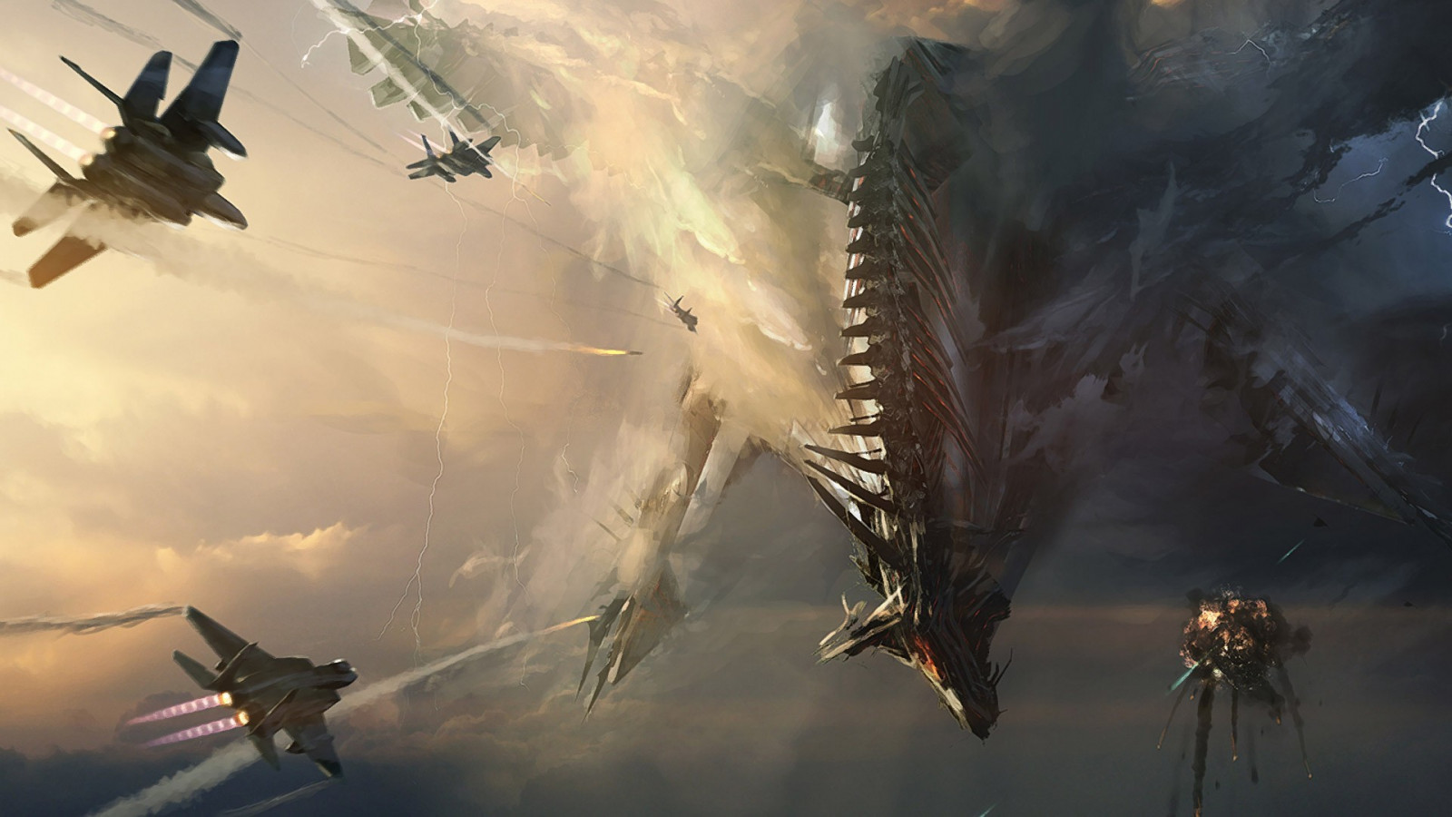 digital art, futuristický, vozidlo, bitka, umelecké diela, vzdušné sily, krídlo, screenshot, atmosférický jav, počítač tapeta, atmosféra Zeme