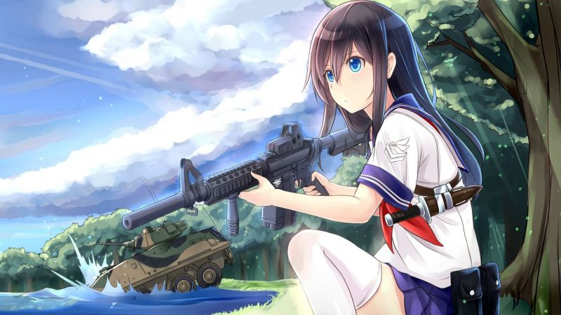 Anime girls,esmer,1920x1080 piksel