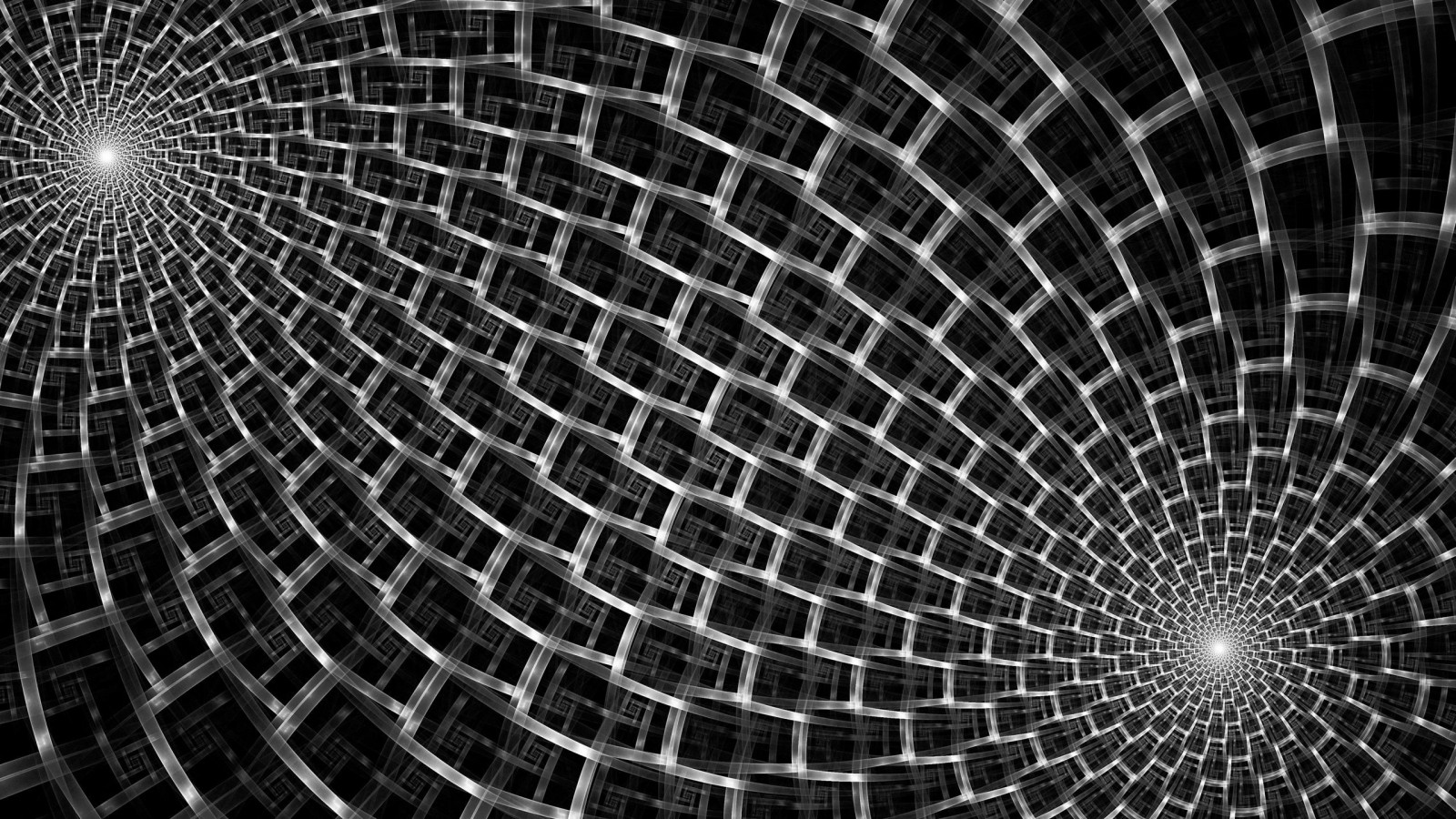 digitální umění, černobílý, abstraktní, spirála, koule, CGI, symetrie, vzor, geometrie, textura, náměstí, kruh, pavouk, pavoukovec, materiál, tvar, design, čára, 2560x1440 px, Černý a bílý, monochromatické fotografování, bezobratlý, pavoučí síť