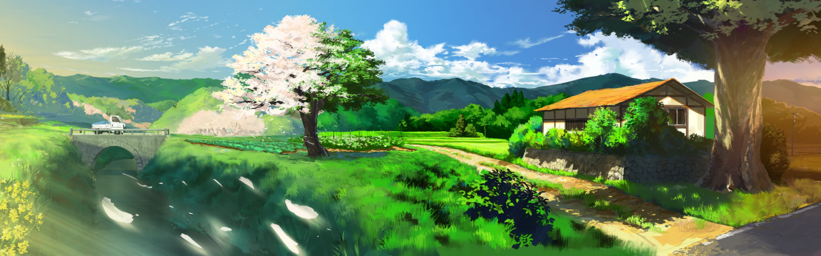 tájkép, festmény, anime, alkotás, völgy, dzsungel, rét, screenshot, vidéki térség, háttérképként