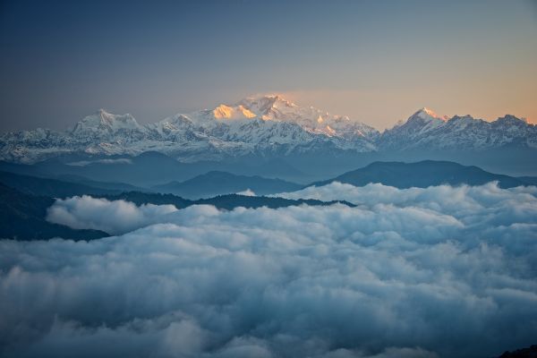 landscape, mountains, nature, sky, snow, clouds