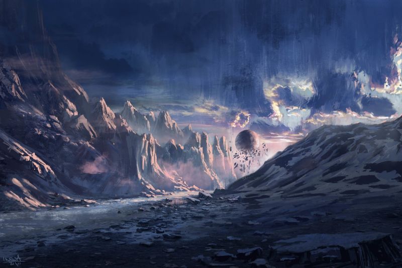 1920x1280 px, opera d'arte, arte digitale, Fantasy art, montagna 1920x1280 px, opera d'arte, arte digitale, Fantasy art, montagna