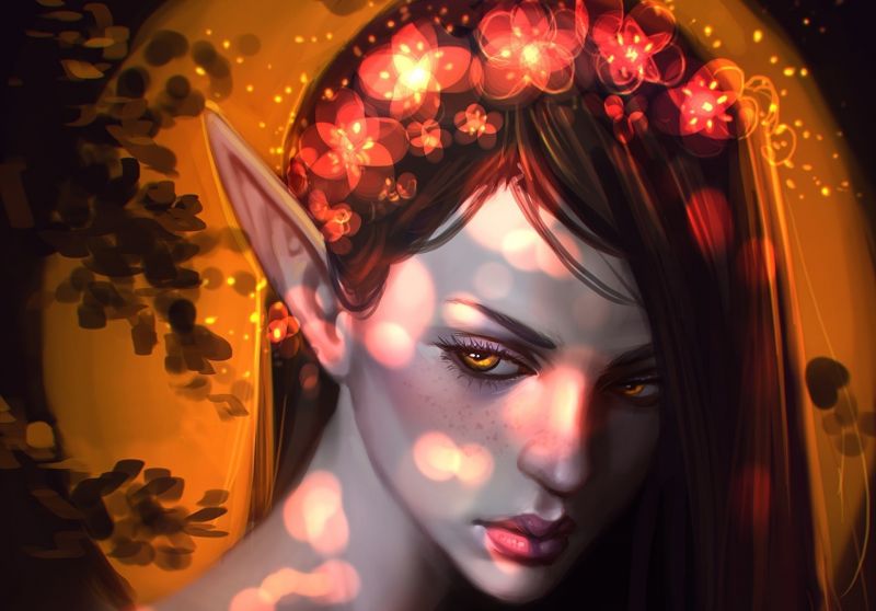 fantasy art, anime, red, artwork, light, color fantasy art, anime, red, artwork, light, color