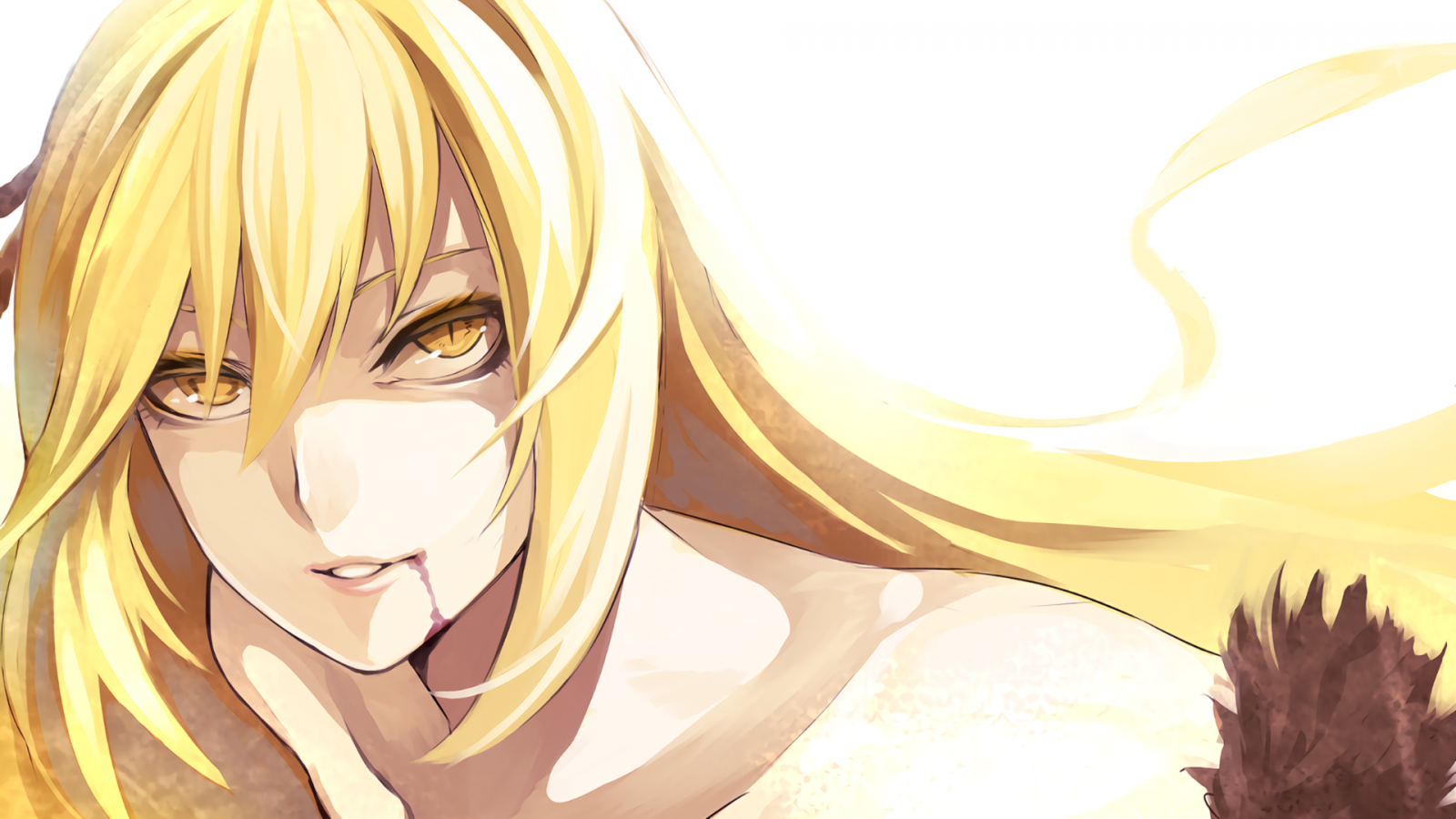 illustrazione, Monogatari, anime, Oshino Shinobu, manga, cartone animato, vampiri, schizzo, mangaka