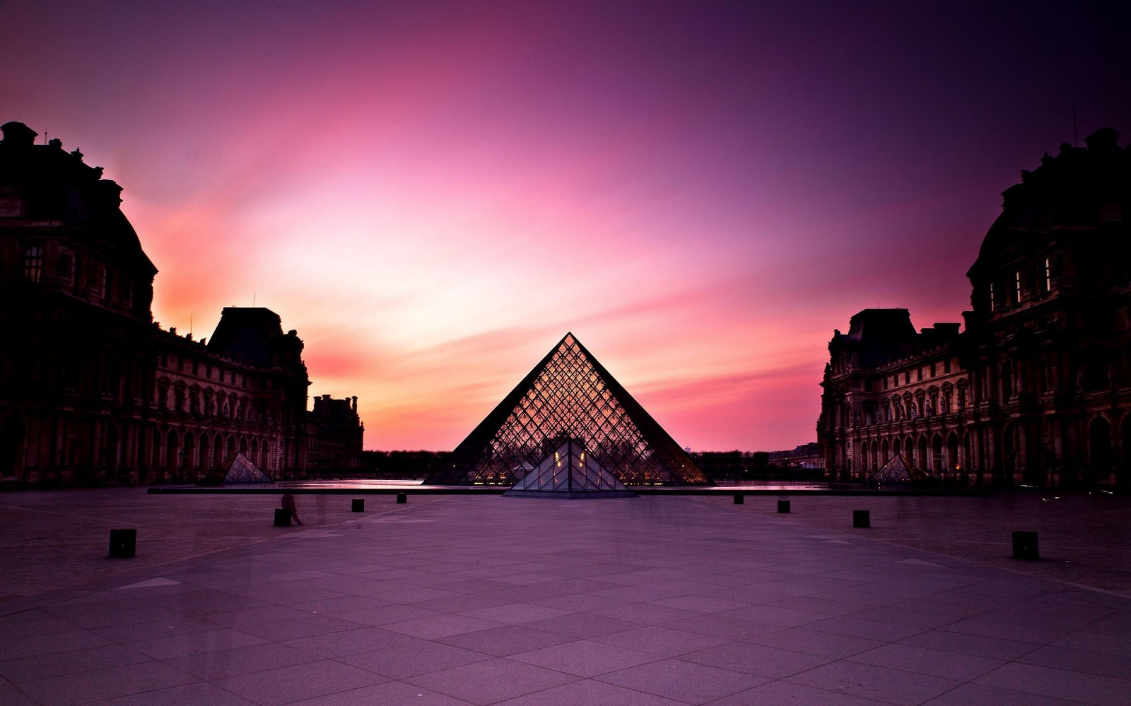 tempel, solnedgang, bybilledet, nat, arkitektur, bygning, himmel, fotografering, solopgang, aften, morgen, Paris, museum, skumring, Louvre, palads, monument, daggry, mørke, milepæl