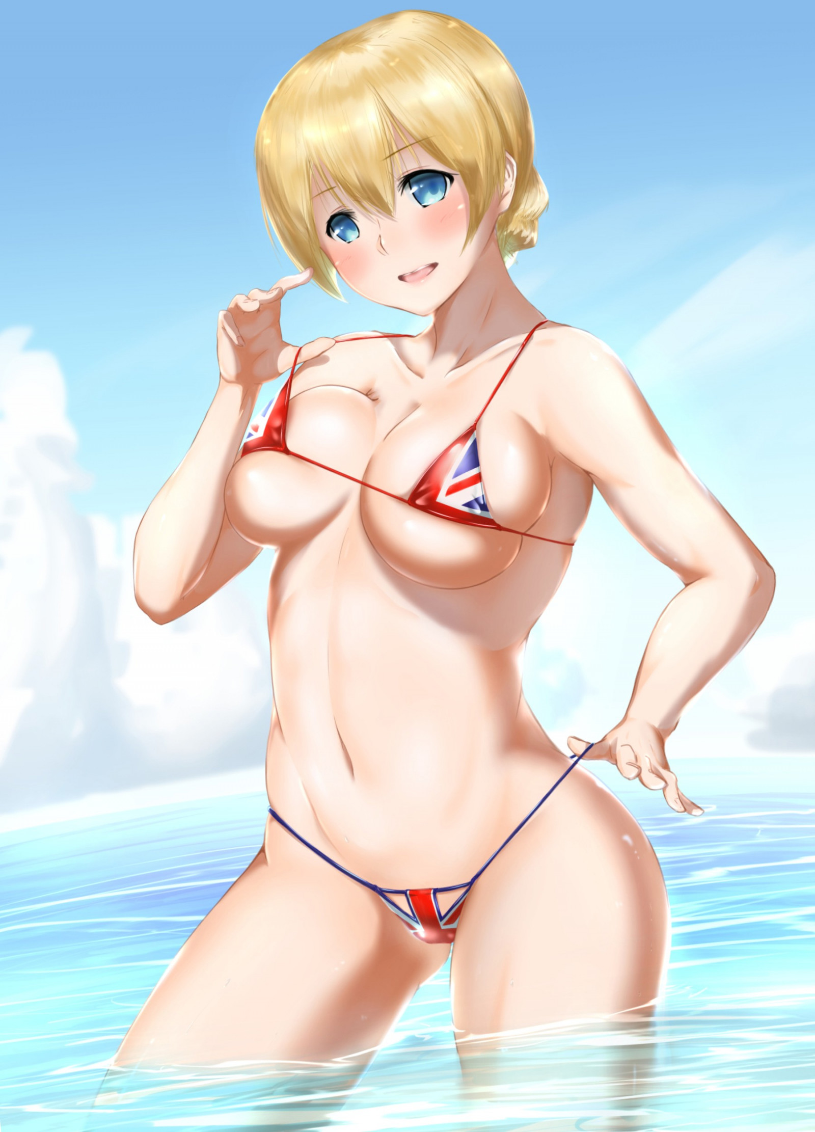 blondýnka, dlouhé vlasy, anime, anime dívky, krátké vlasy, kreslená pohádka, černé vlasy, výstřih, vlasy, mokrý, pusa, bikiny, Girls und Panzer, Darjeeling, plavky, oblečení, Podbohu, supermodelka, blond, hlubotiskové idol, spodní prádlo