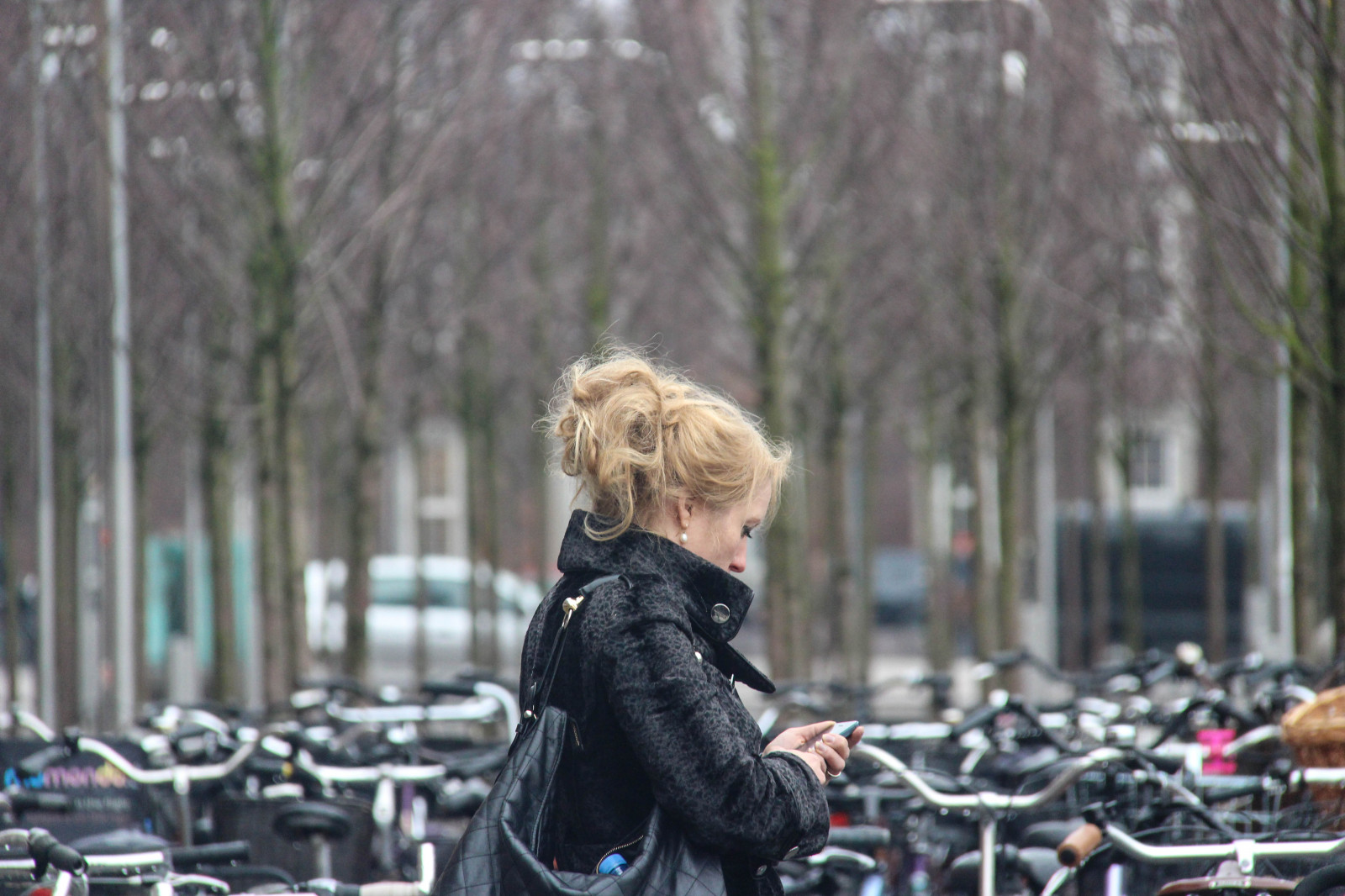 lidé, ulice, zima, jaro, mobilní telefon, Dánsko, Kodaň, sezóna, dáma, ženský, Danmark, k penhamn, v r, kvinna, kopenhavn, mobil