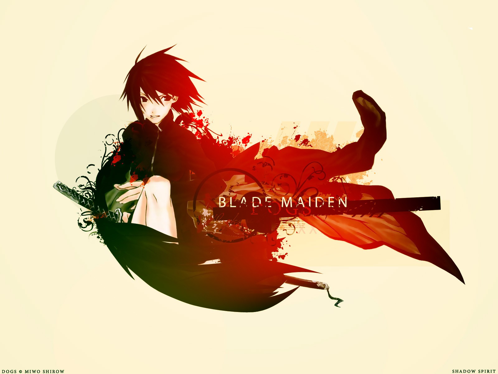 ilustrace, jednoduché pozadí, anime, Červené, umělecká díla, kreslená pohádka, Psi Kulky Carnage, UMĚNÍ, květ, orgán