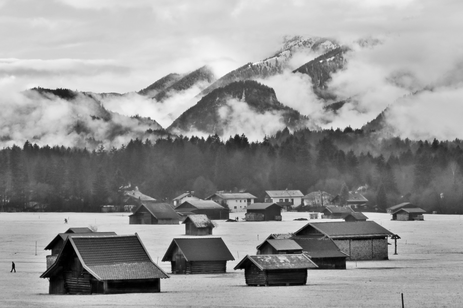 Wallpaper mountains, snow, winter, vehicle, airplane, hills, mist