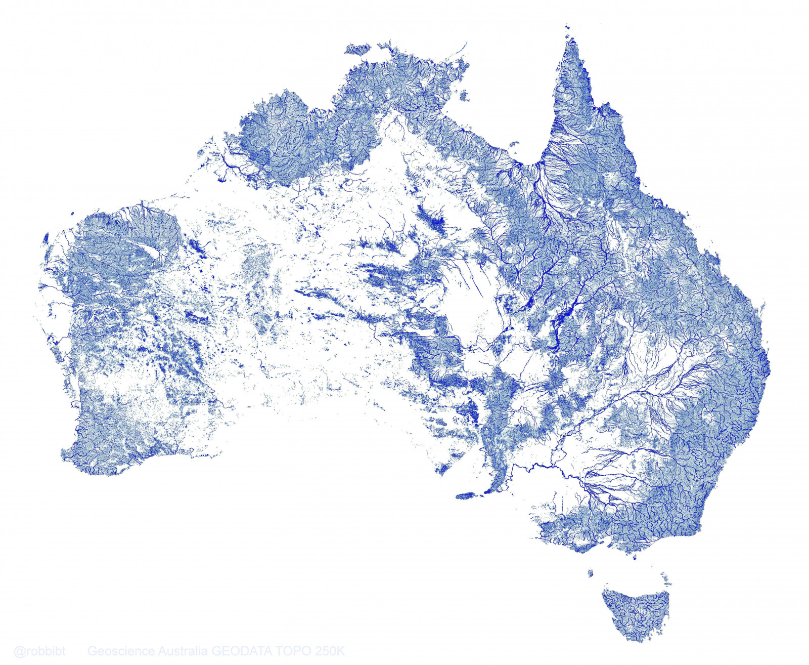 5792x4760 px, Austrálie, mapa, řeka, proud