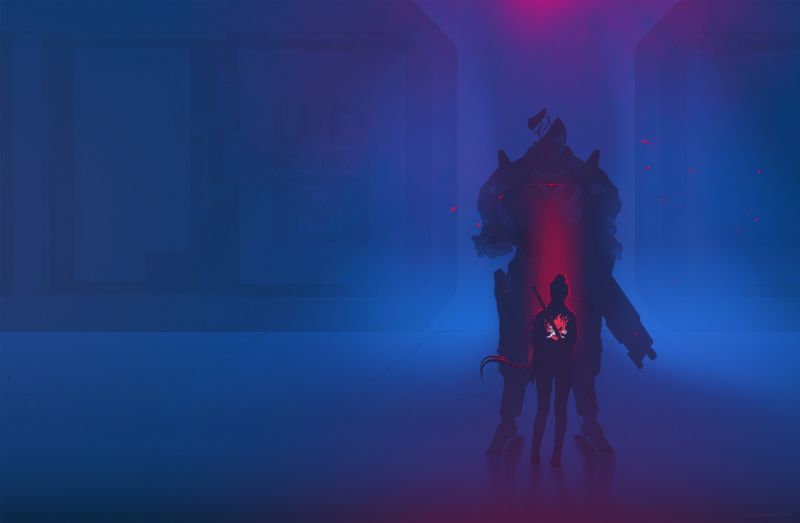 neon, Cyberpunk 2077, temný, umělecká díla