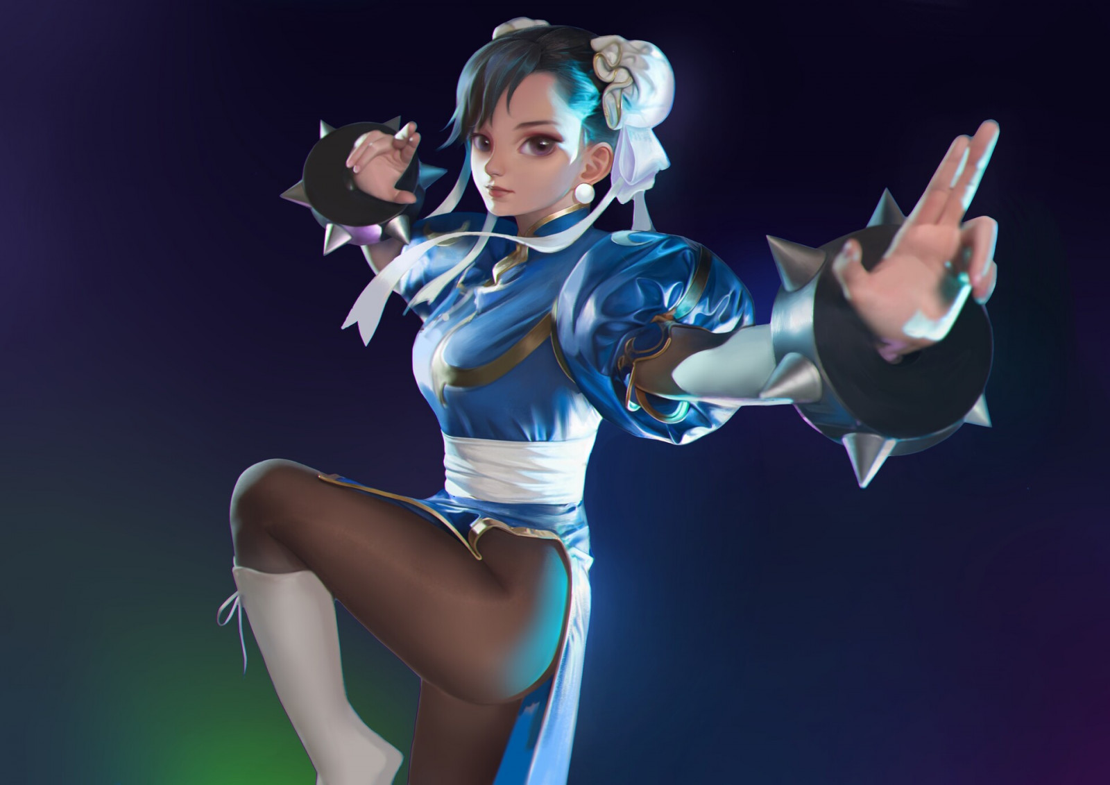 artwork, digital art, fan art, Street Fighter, Chun Li, video games, video game characters, cheongsam