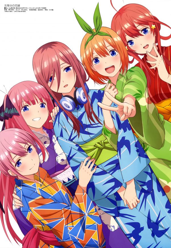 anime,anime girls,5 toubun no Hanayome,Nakano Yotsuba,Nakano Itsuki,Nakano Nino