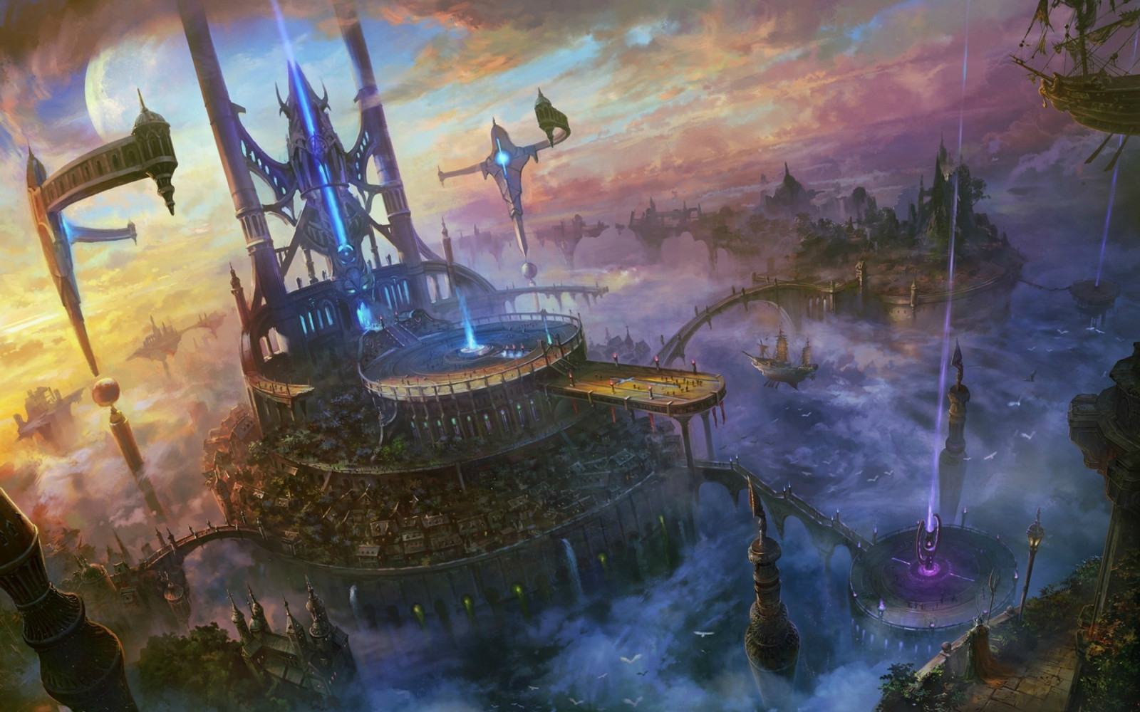 Wallpaper : fantasy art, cloud city 1920x1200 - Dollmaker - 1159257 ...