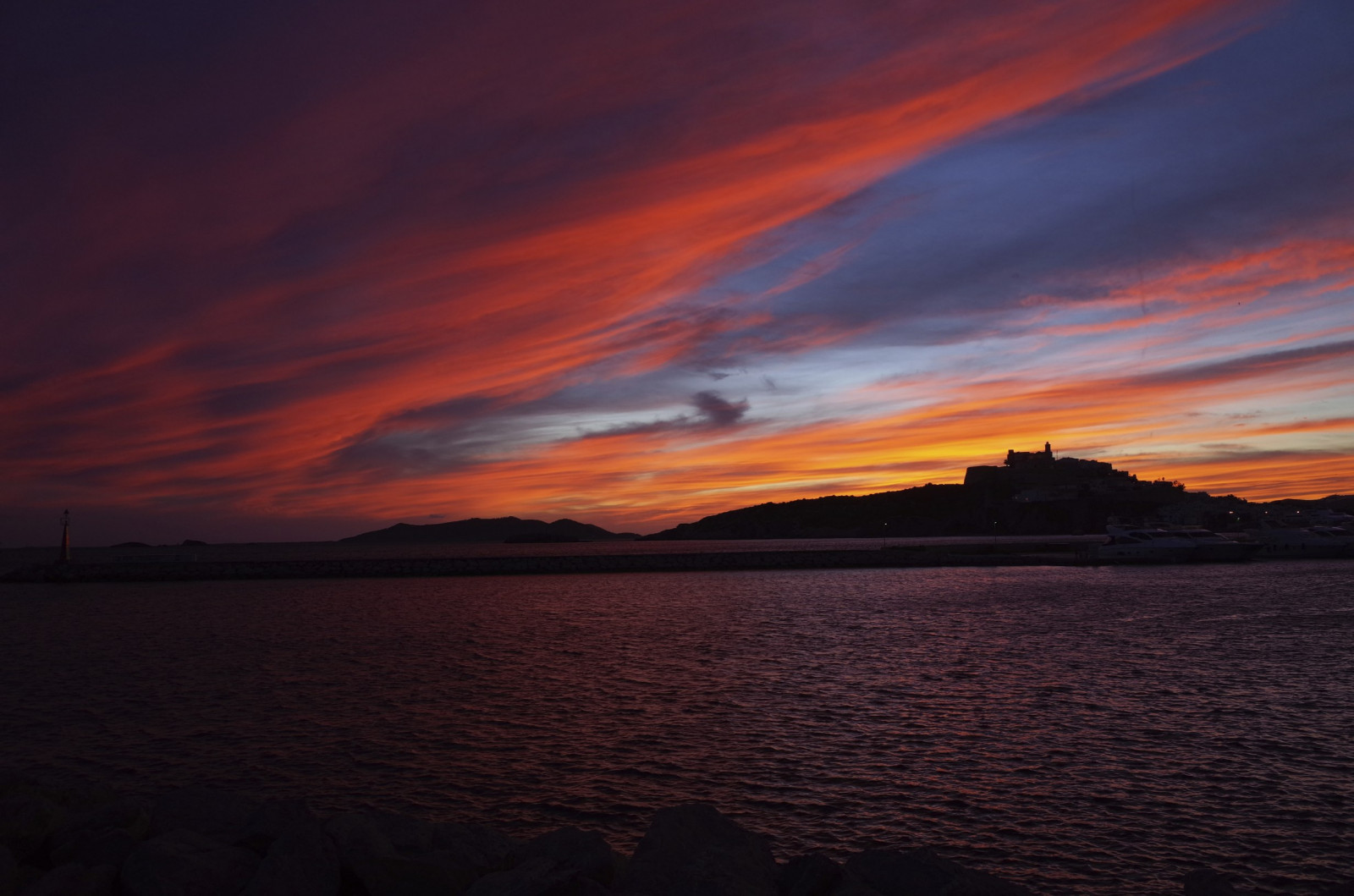 západ slunce, moře, nebe, mrak, ibiza, ricohgr