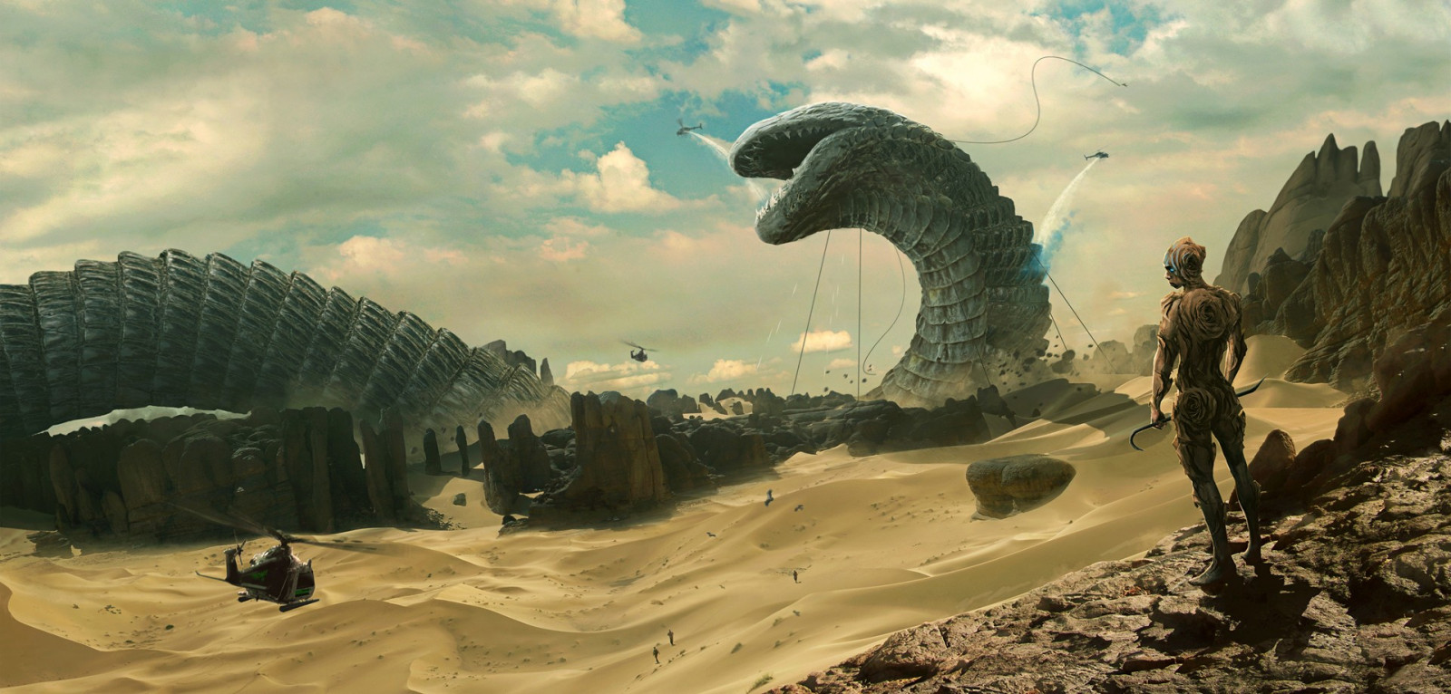 krajina, Skála, písek, nebe, sci-fi, poušť, řada Dune, Formace, Snímek obrazovky, počítač tapeta, ekosystém, biome, ekoregion, 1920x920 px