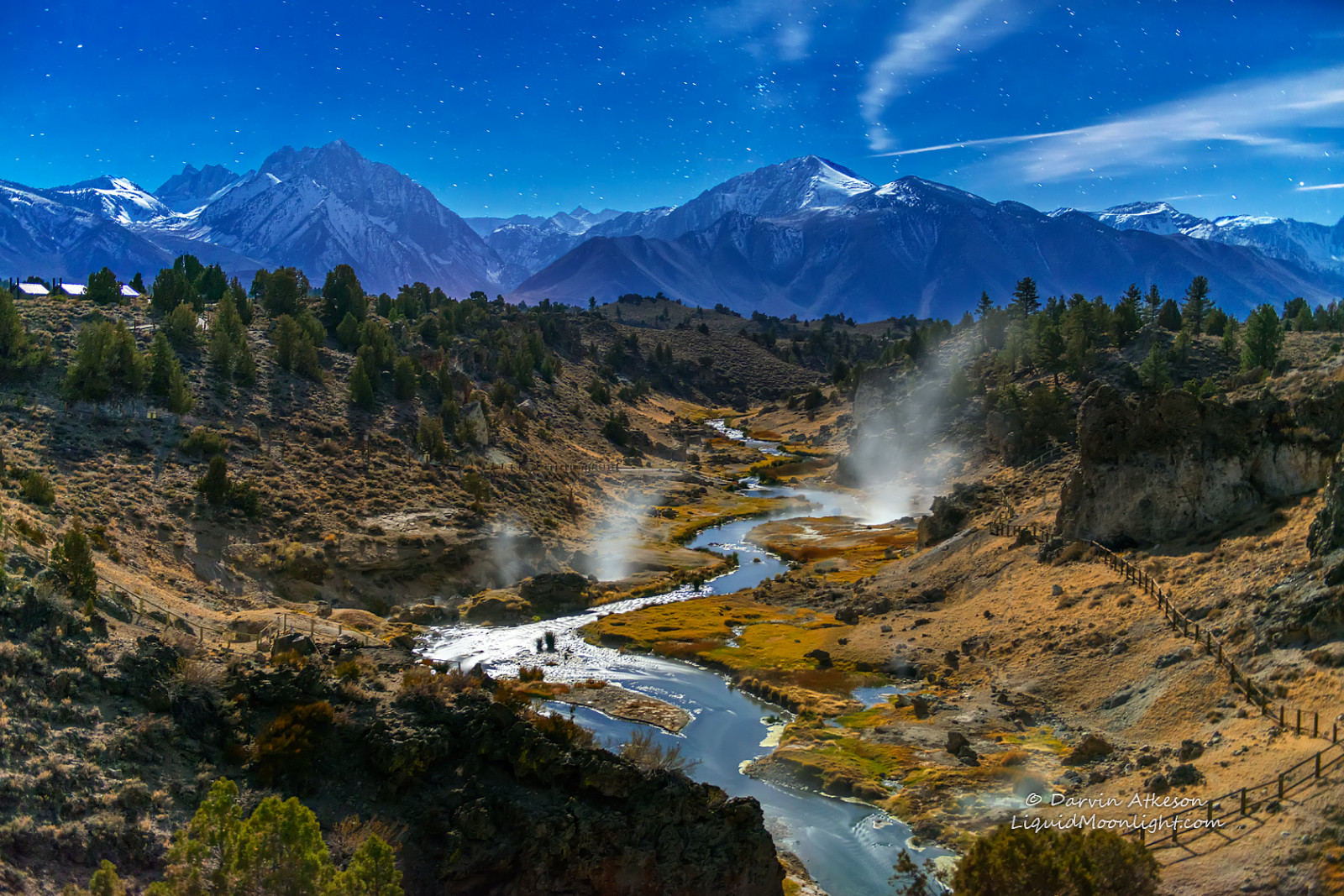 California, leggero, Luna, la neve, montagne, autunno, torrente, fiume, stelle, magro, d'oro, sierra, vapore, mammut, chiaro di luna, vulcanico, autunm, hotcreek, easternsierra, Darvin, mestoli, Atkeson, DARV, liquidmoonlightcom