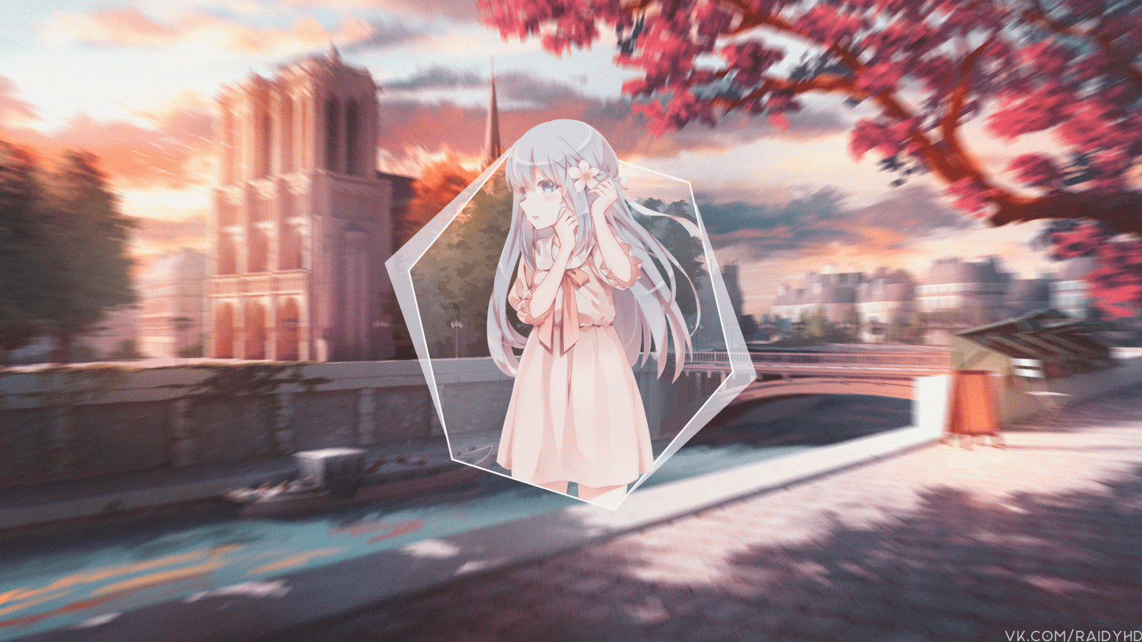 アニメ, アニメの女の子, picture in picture, カフー・チノ, 通り