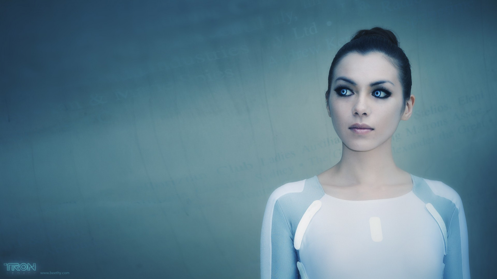 tvář, bílý, ženy, model, portrét, sedící, fotografování, filmy, modrý, sci-fi, móda, Osoba, kůže, tron, hlava, Tron Legacy, dívka, krása, oko, žena, počítač tapeta, portrétní fotografie, focení