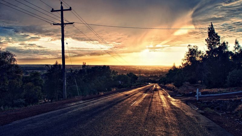 ηλιακό φως, δέντρα, η δυση του ηλιου, φύση, ουρανός, δρόμος ηλιακό φως, δέντρα, η δυση του ηλιου, φύση, ουρανός, δρόμος