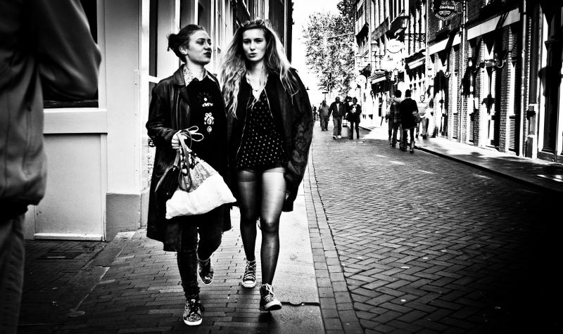 fotografie, Černá, Černý a bílý, bílý, silnice, žena