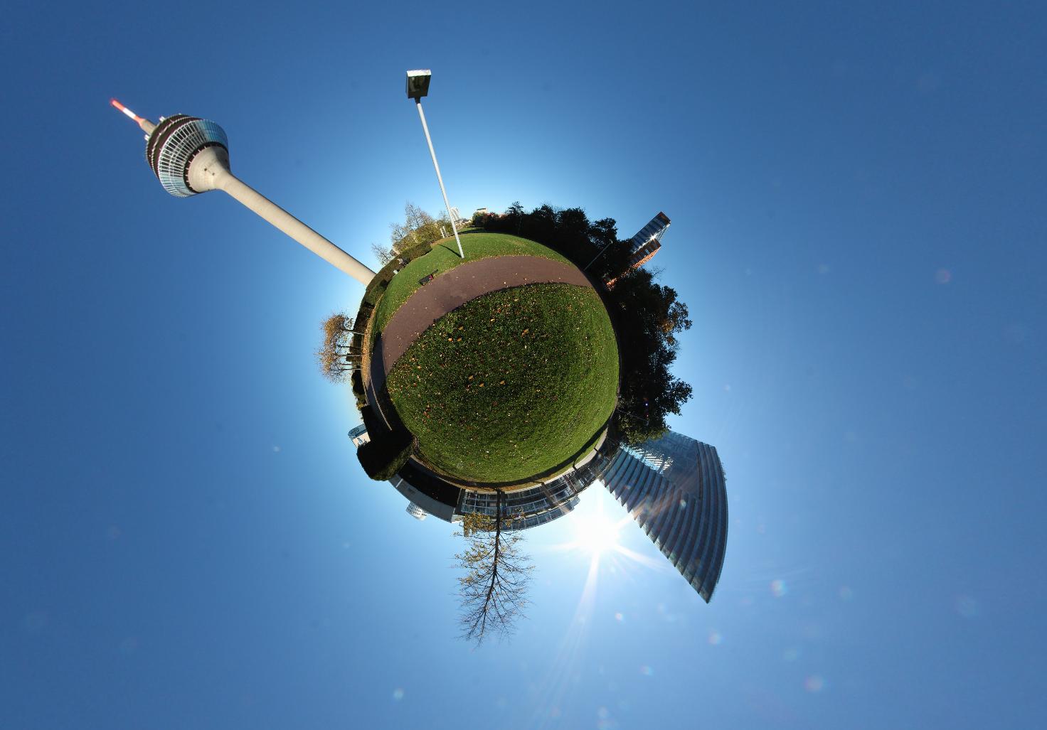 tårn, lille, planet, turm, Düsseldorf, Rhinen, Rhein, rheinturm, Stadttor