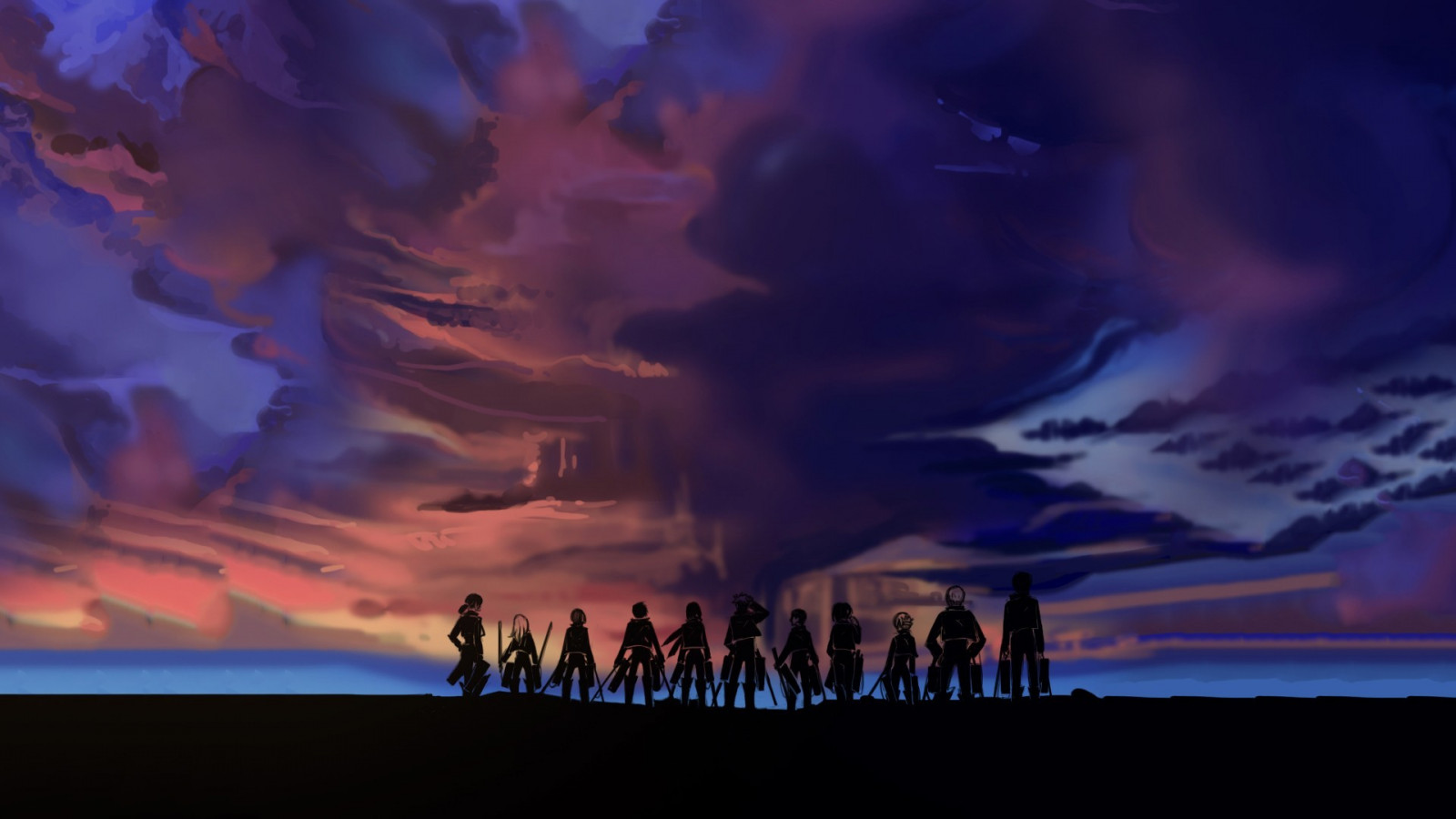 Pôr do sol, Anime, reflexão, céu, relâmpago, tarde, horizonte, Shingeki no Kyojin, atmosfera, crepúsculo, trovão, nuvem, alvorecer, Fenômeno meteorológico