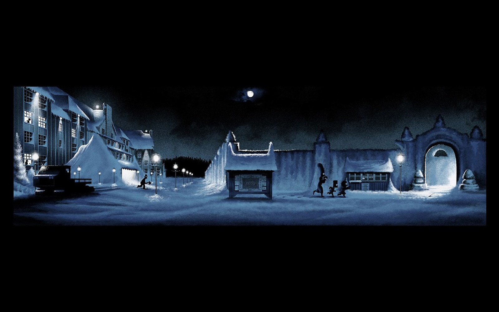 noc, fan art, Simpsonovi, televize, půlnoc, Záření, světlo, osvětlení, fáze, tma, Snímek obrazovky, počítač tapeta, scénograf