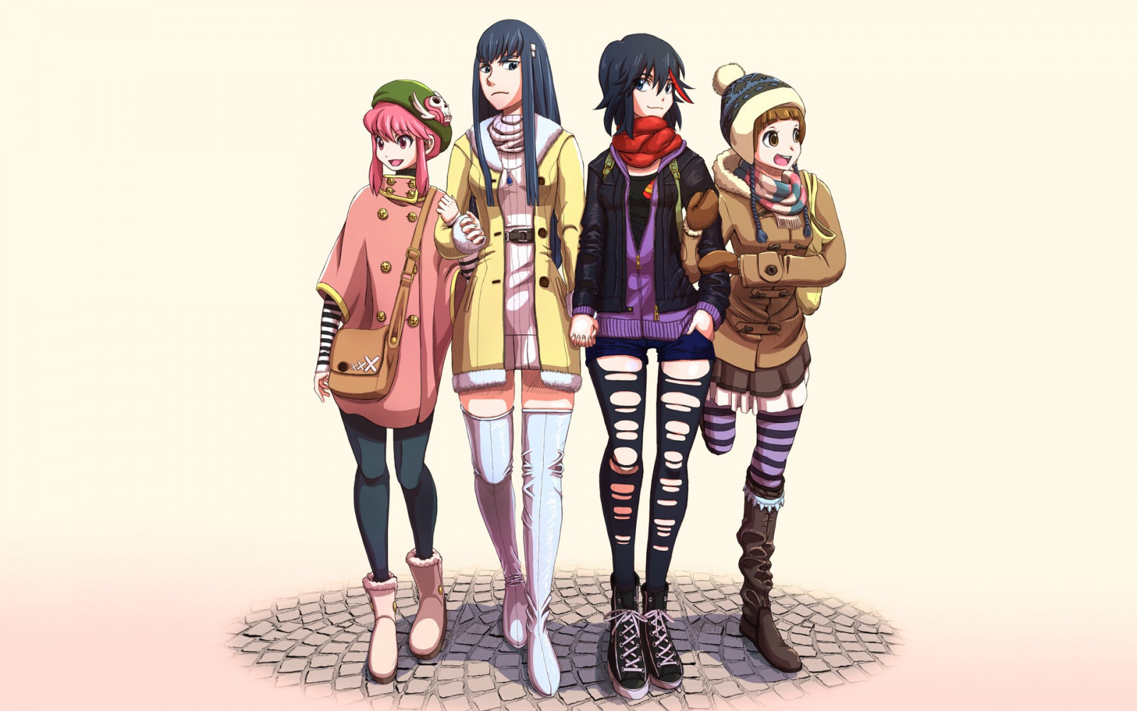 ilustrace, anime, kreslená pohádka, Jakuzure Nonon, Kill la Kill, Matoi Ryuuko, Kiryuin Satsuki, figurka