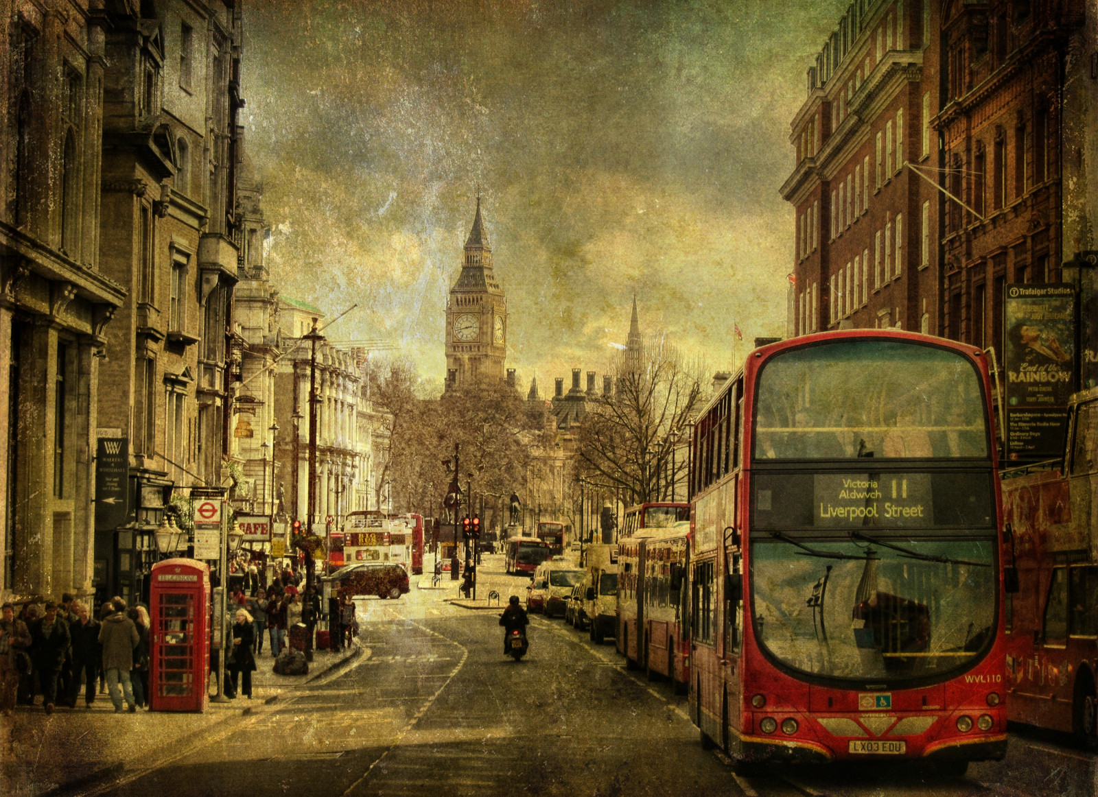 urban area, ulice, město, metropole, město, panoráma města, malování, silnice, alej, textura, počítač tapeta, strom, visual arts