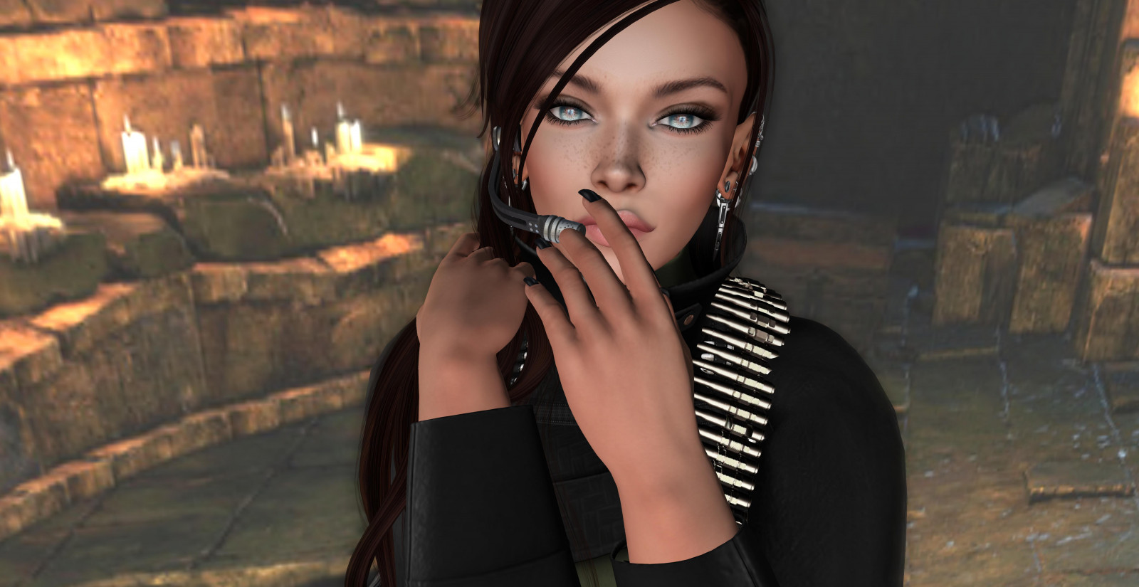 Wallpaper long hair, black hair, girl, beauty, neck, brown hair