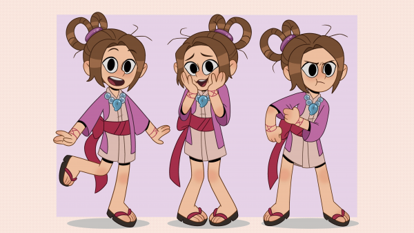 ace attorney, Pearl Fey, children, kimono, long hair, braids