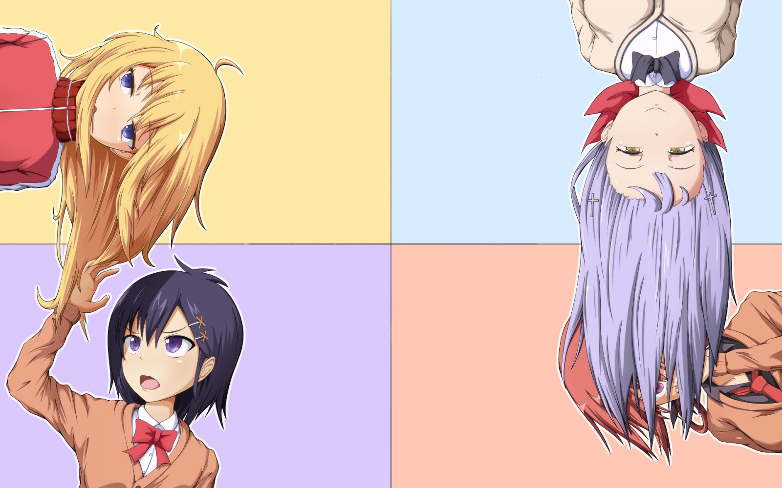 1920x1200 px, anime dívky, Gabriel Dropout, Gabriel White Tenma, Raphiel Ainsworth Shiraha, Satanichia McDowell Kurumizawa, Viněta dubna Tsukinose