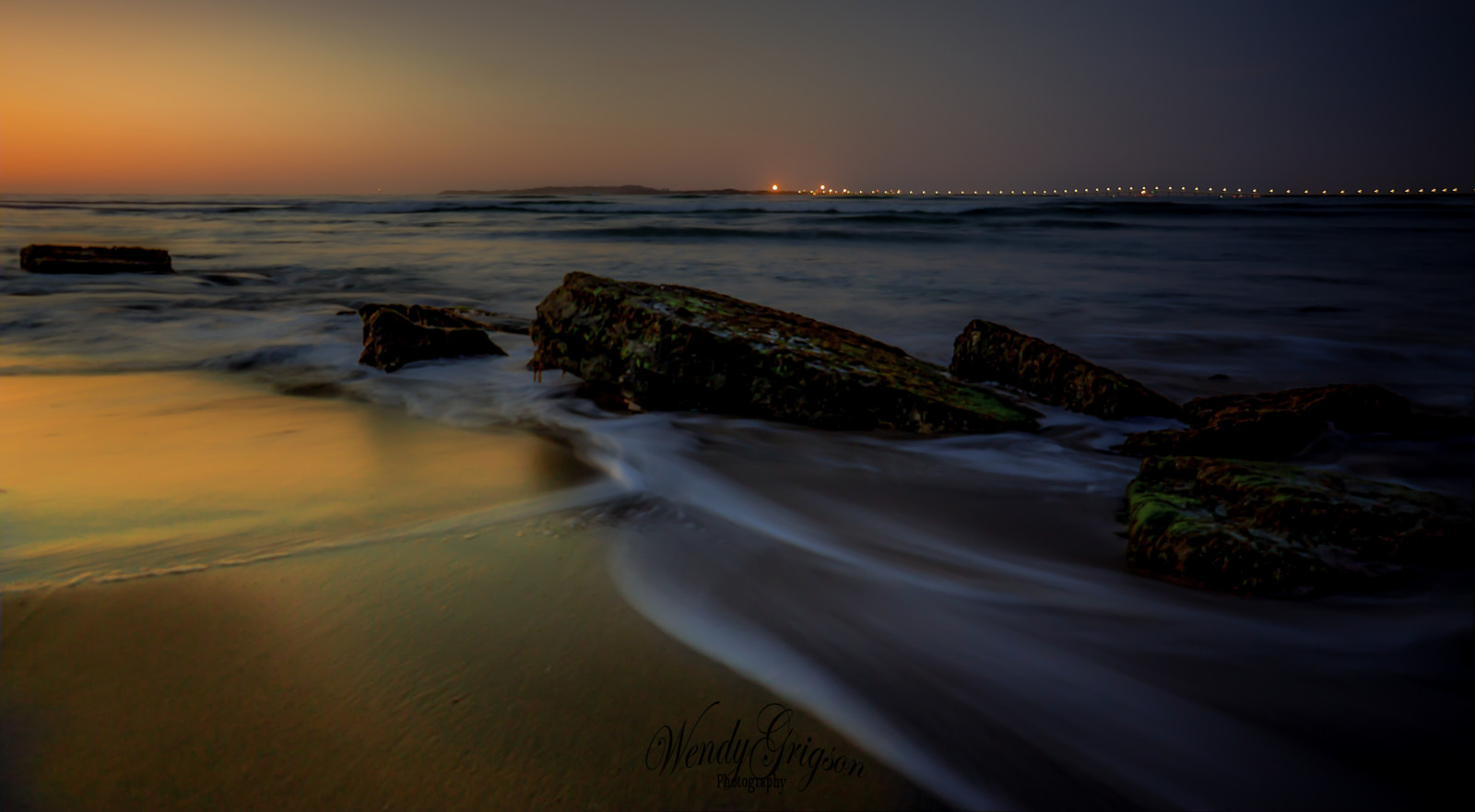 Sunset Rockingham Beach Wallpaper : ocean, sunset, Sun, seascape, beach, rock, golden, sand ...