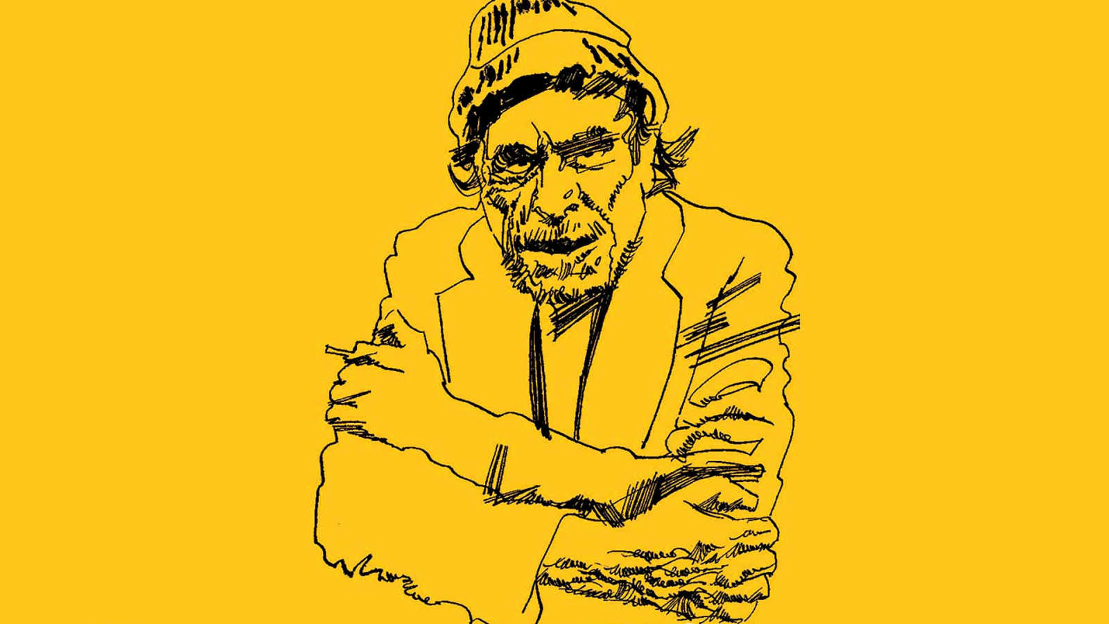 ansigt, tegning, illustration, kunstværk, berømthed, tegneserie, Charles Bukowski, forfattere, skrifttype