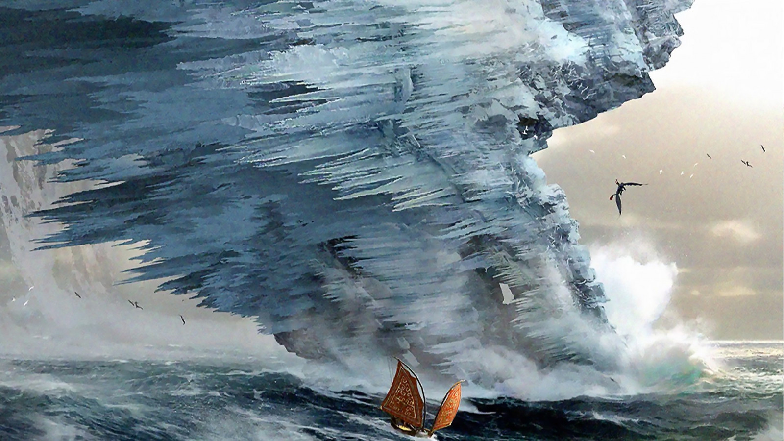 moře, vozidlo, filmy, led, pobřeží, útes, Koncepce umění, vítr, Jak vycvičit draka, Arktický, loď duchů, Terén, oceán, vlna, 1920x1080 px, geologický fenomén, mořská vlna
