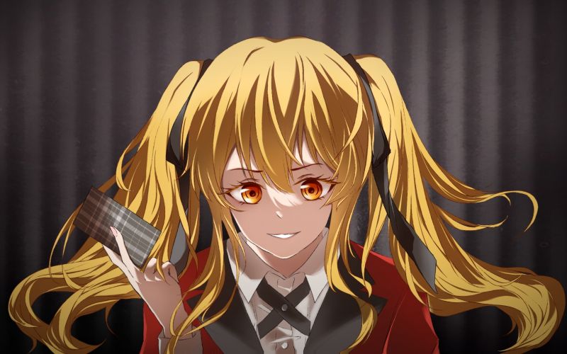 อะนิเมะ,สาวอะนิเมะ,Kakegurui,Saotome Meari,twintails,สีบลอนด์