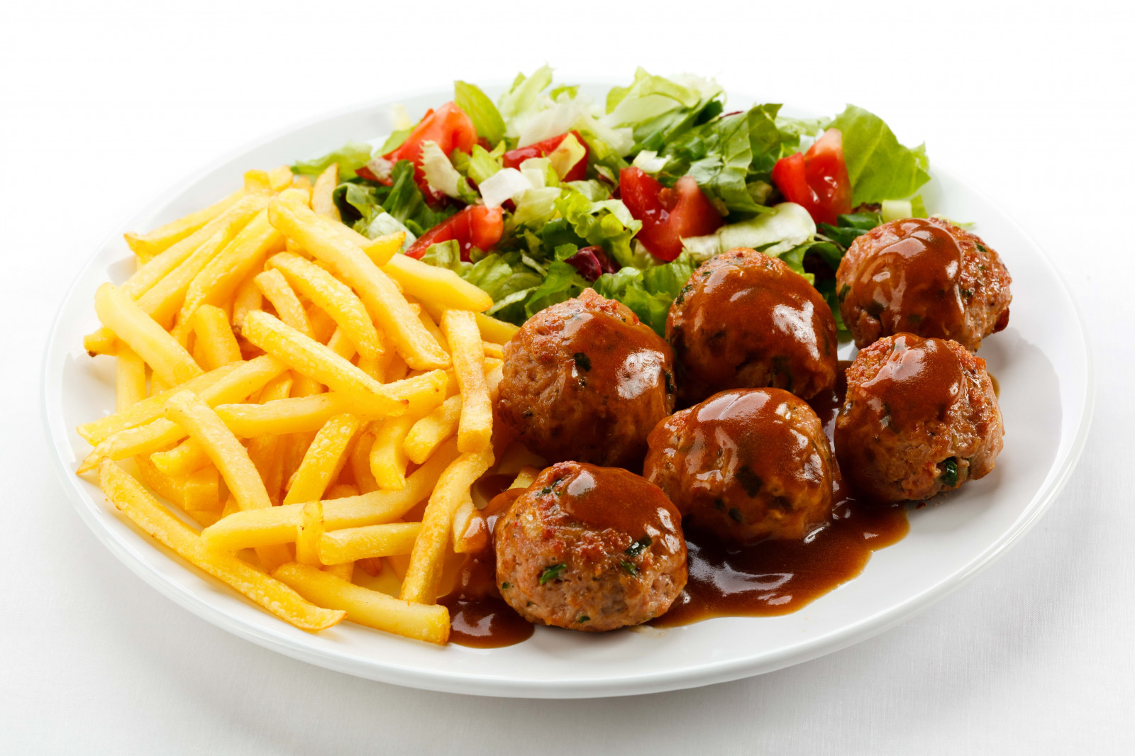 Hintergrundbilder : Frikadellen, Kartoffeln, Salat, Teller, weißer ...