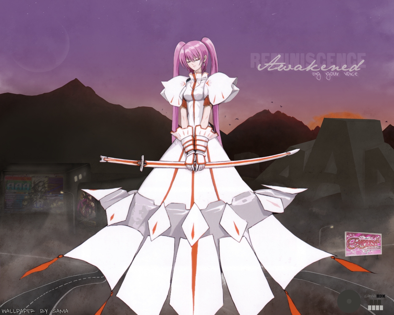 ilustrace, anime, šaty, dívka, charakter, Snímek obrazovky, kryt alba, zbraně, označ mě