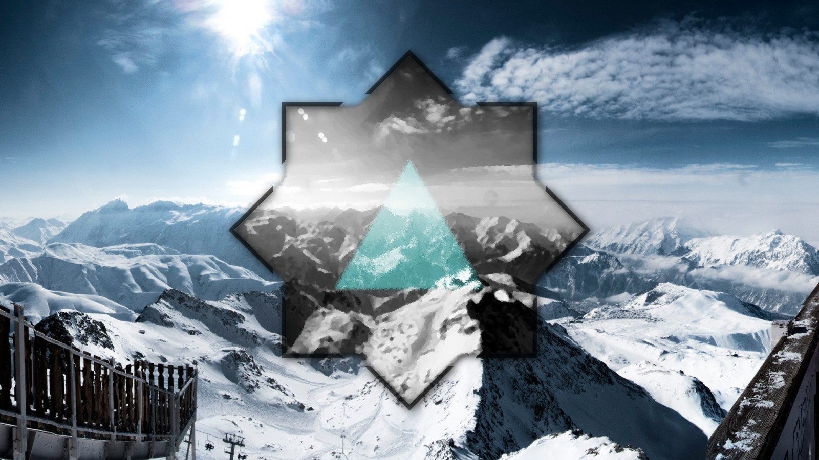 1920x1080 px, hegy, polyscape, hó