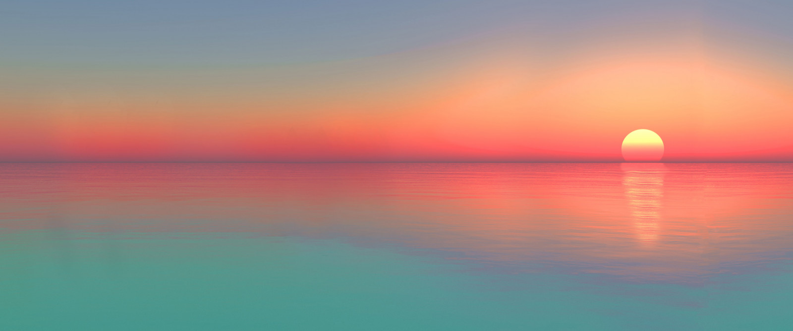 moře, západ slunce, horizont, soumrak, klidné vody