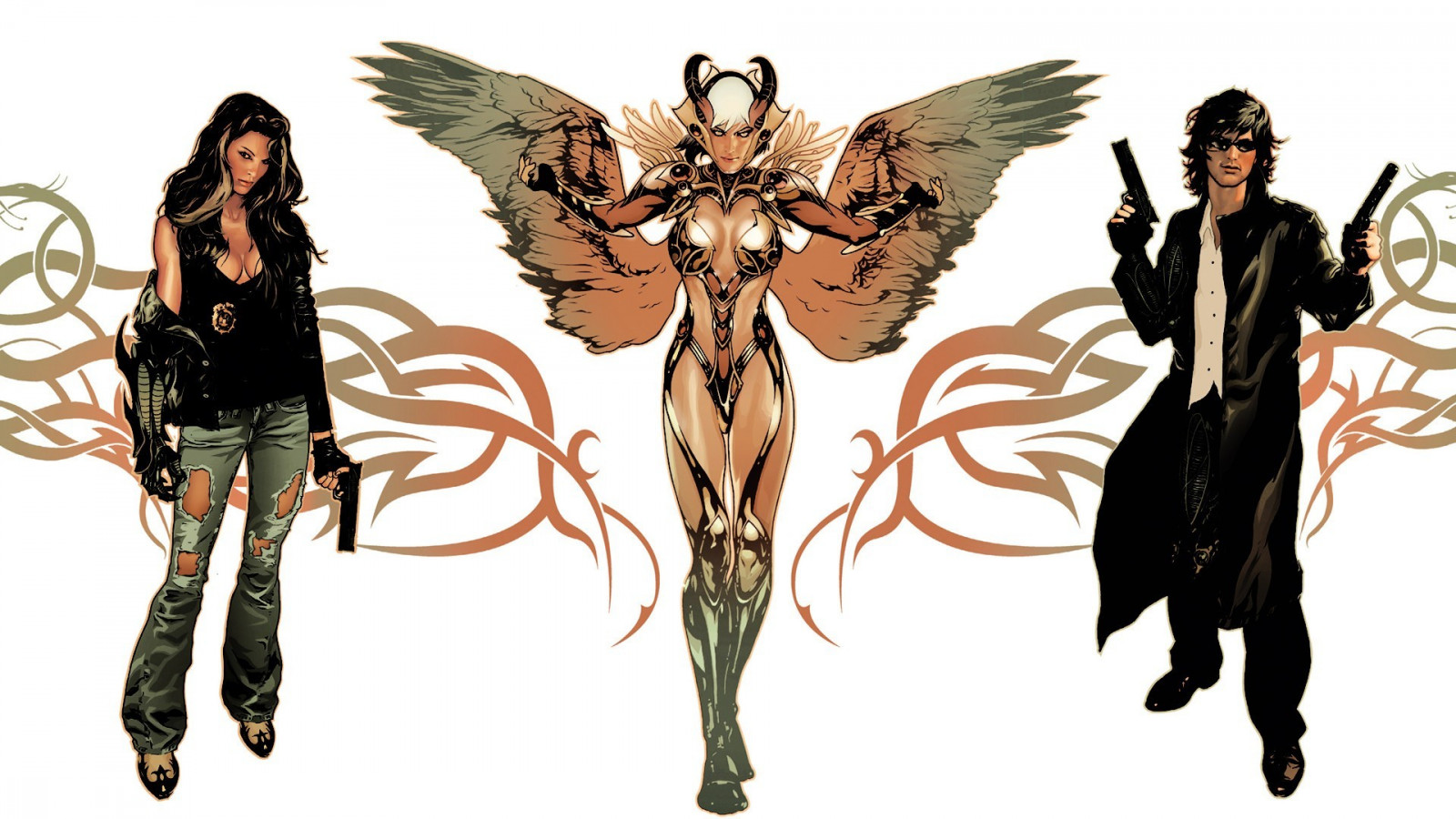 illustrazione, Fantasy art, i fumetti, Witchblade, il buio, costume, ala, 1920x1080 px, personaggio fittizio, costumi