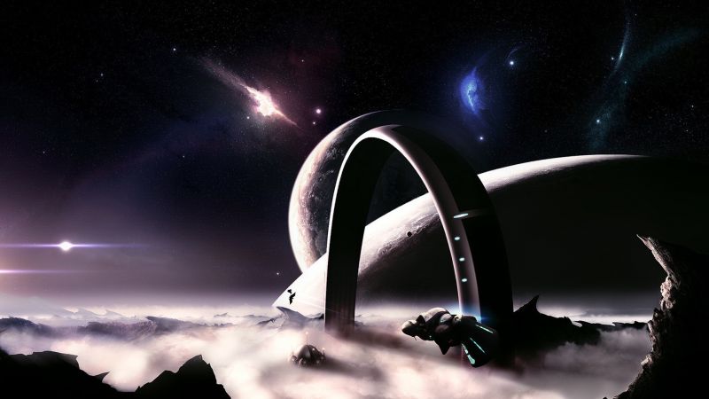 noc, planeta, prostor, 3D, hvězdy, Měsíc noc, planeta, prostor, 3D, hvězdy, Měsíc