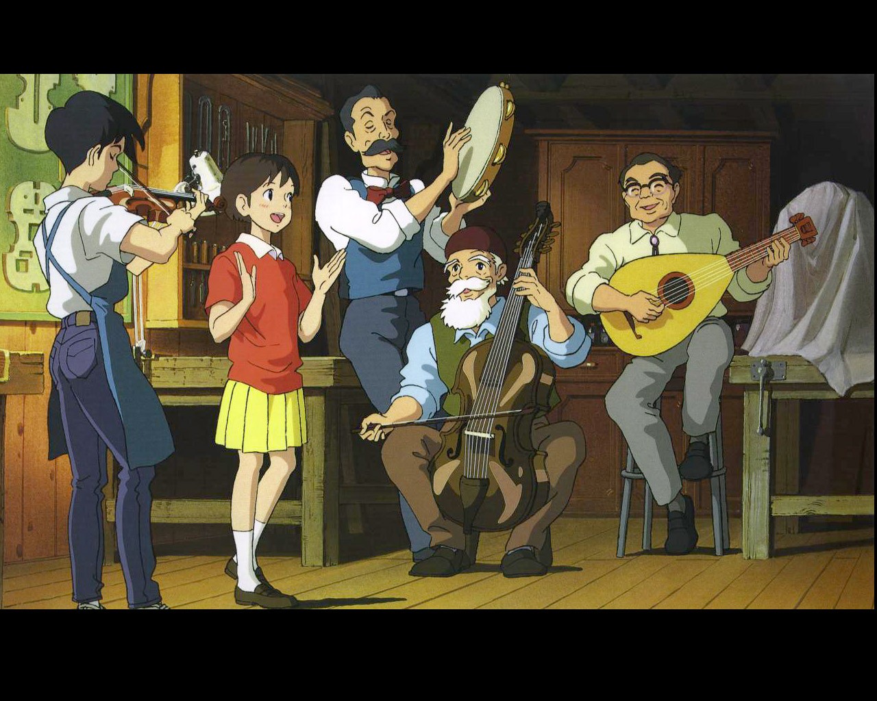 anime, karikatúra, studio Ghibli, screenshot, hudobné divadlo
