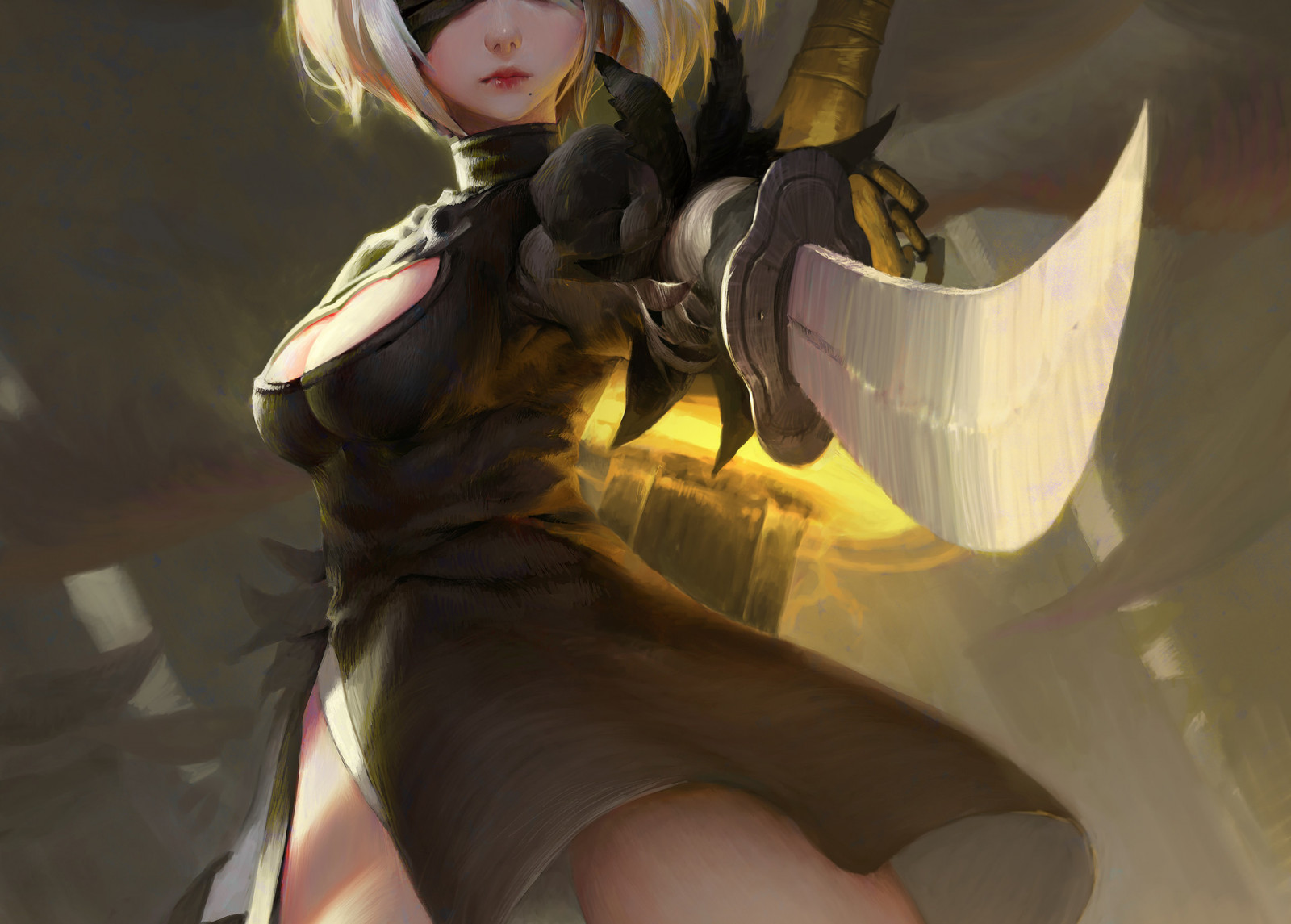 meč, kouzlo, Nier Automaty, 2B Nier Automata
