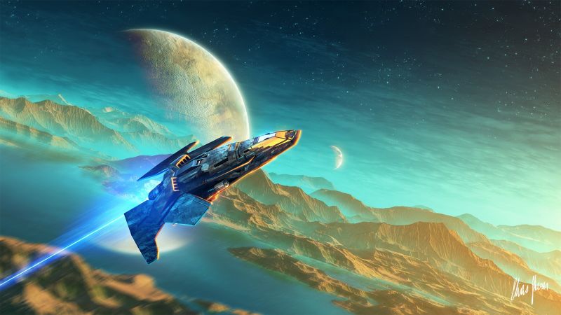Kunstwerk, Science-Fiction, Planet, Raumschiff, Fahrzeug Kunstwerk, Science-Fiction, Planet, Raumschiff, Fahrzeug