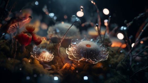 ai art,bokeh,flowers