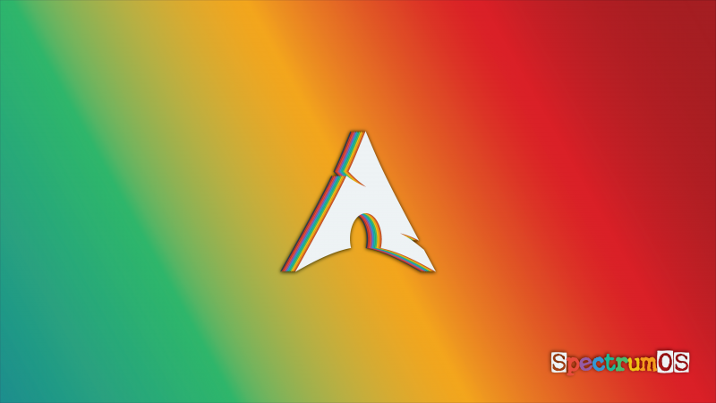 Linux,SpectrumOS,Arch Linux,минимализм,Простой фон,Логотип