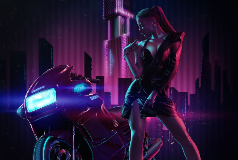 veículo, obra de arte, mulheres, Ducati, motocicleta, néon veículo, obra de arte, mulheres, Ducati, motocicleta, néon
